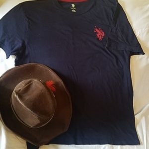 Navy US Polo Assoc. cotton T, sz L